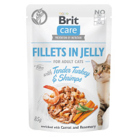 Brit Care Cat filety v želé krocan a krevety 48 × 85 g