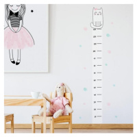 Dětský výškový metr na zeď s motivem kočky