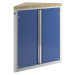 ANKE Skříňka pro pult pro výdej materiálu a nástrojů, 2 dveře, 2 police, trojúhelníkový tvar, še