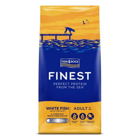 Fish4Dogs Granule velké pro dospělé psy Finest bílá ryba s bramborami 6 kg, 1+