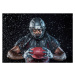 Fotografie Water splashing on Black football player, Erik Isakson, 40x30 cm