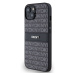 Zadní kryt DKNY PU Leather Repeat Pattern Tonal Stripe pro Apple iPhone 14, černá