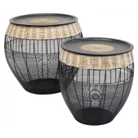 KARE Design Odkládací stolek African Drums - set 2 ks