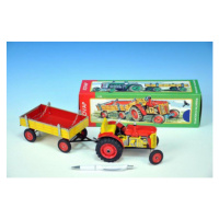 Kovap Traktor Zetor s valníkem červený na klíček kov 28cm Kovap