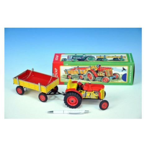 Kovap Traktor Zetor s valníkem červený na klíček kov 28cm Kovap Teddies
