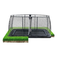 EXIT TOYS Dynamická přízemní trampolína 244 x 427 cm s ochrannou sítí - černá