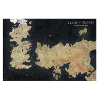 Plakát, Obraz - Hra o Trůny - Westeros Map, 91.5x61 cm
