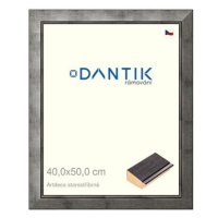 DANTIK rámeček 40 × 50, Artdeco starostříbrný plexi čiré