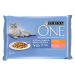 PURINA ONE výhodné balení 8 x 85 g - Coat & Hairball kuřecí a losos