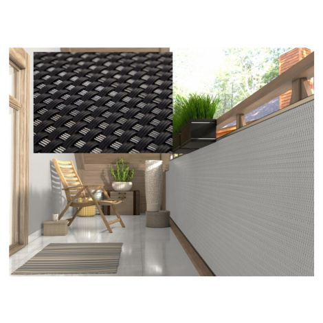 Balkonová ratanová zástěna MALMO, černá, výška 90 cm šířka různé rozměry 1300 g/m2 MyBestHome Ro MyBestHome PRO