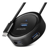 AXAGON HUE-P1C ROUND Hub, USB-C 5Gbps, 4x USB-A, micro USB power IN, USB-C cable 30 cm