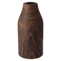 Dřevěná sloupová váza tmavá 25 cm