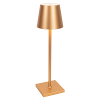 Venkovní stolní lampa zlatá vč. LED sdotykovým stmívačem dobíjecí - Janet