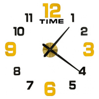 DIY samolepka nástěnné hodiny nastavitelné 100-120 cm černé zlaté 12 číslic