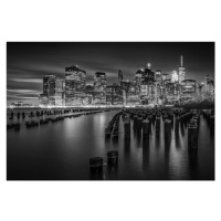 Fotografie Manhattan Skyline at Sunset | Monochrome, Melanie Viola, 40 × 26.7 cm