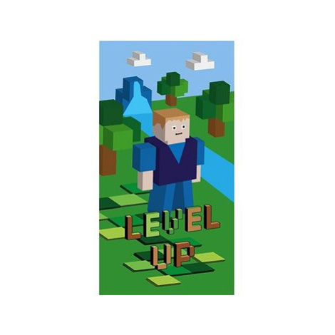 4sleep Dětská osuška 70 × 140 cm, Minecraft zelený