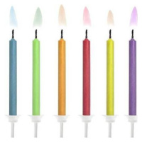 PartyDeco svíčky s barevným plamenem (6 ks) - PartyDeco