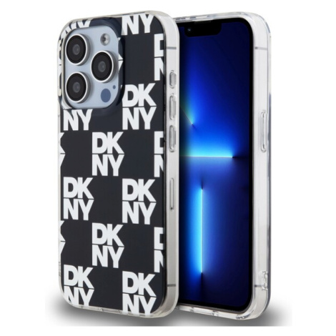 DKNY PC/TPU Checkered Pattern kryt iPhone 14 Pro černý