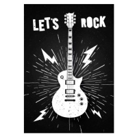 Ilustrace Vector Illustration Lets Rock Music Print, Hase-Hoch-2, 26.7 × 40 cm