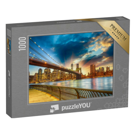 puzzle 1000 dílků „Západ slunce nad Manhattanem, New York, USA“