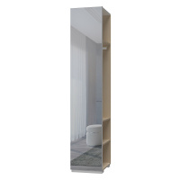 Dodatečná jednodveřová šatní skříň se zrcadlem salinger - bílá