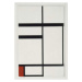 Obrazová reprodukce Composition with Red, Black and White, 1931, Mondrian, Piet, 26.7x40 cm