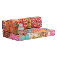 vidaXL Pouf patchwork textil