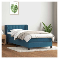 vidaXL Box spring postel s matrací tmavě modrá 80x220 cm samet