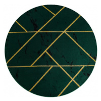 Dywany Łuszczów Kusový koberec Emerald geometric 1012 green and gold kruh - 120x120 (průměr) kru
