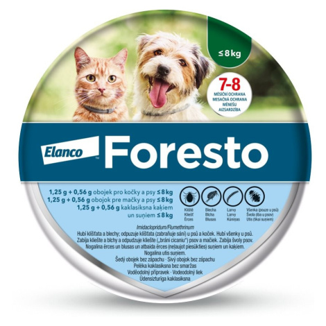 Foresto 1,25 g + 0,56 g obojek pro kočky a psy < 8 kg/38 cm