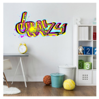 Samolepka na zeď - Crazy - graffiti