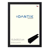 DANTIK rámeček 15 × 20, ALU profil 7003 Černý matný sklo čiré