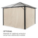 Blumfeldt Pantheon Solid Sky Ambient Solar, pavilon s šedou střechou, 3 × 3 m, polykarbonát, hli