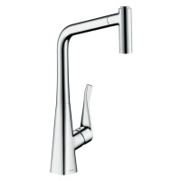 Dřezová baterie Hansgrohe Metris s vytahovací sprškou, 2 proudy chrom 14780000