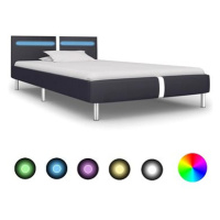 Rám postele s LED světlem černý umělá kůže 90x200 cm