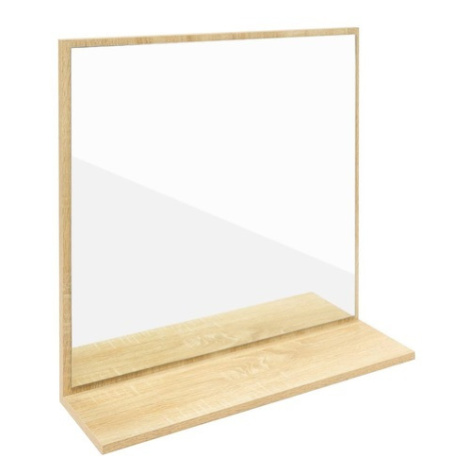 Ceramia Easy zrcadlo s poličkou 60x61,5 cm světlý dub EASYZRCO