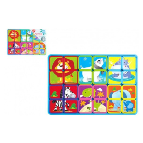 Magnetické puzzle zvířata, plast, 12 ks Teddies