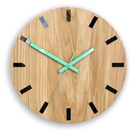 ModernClock Nástěnné hodiny Simple-W hnědo-modré