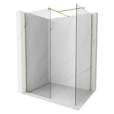 MEXEN/S Kioto Sprchová zástěna WALK-IN 160 x 110 cm, transparent, zlatá 800-160-202-50-00-110