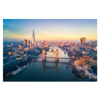 Fotografie Aerial view of London and the Tower Bridge, heyengel, (40 x 26.7 cm)