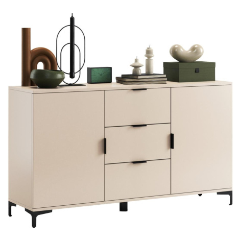 Komoda se zásuvkami a dvířky LORA béžová 5903631917486