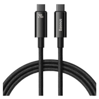 Odolný kabel nylonem opletený USB-C / USB-C 480Mb/s 240W Baseus Tungsten Gold 1m Černý