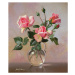 Obrazová reprodukce AB69 Pink Roses in a Glass Jug, Williams, Albert, 34 × 40 cm