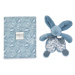 Plyšový zajíček na mazlení Bunny Comforter Blue Doudou et Compagnie v dárkovém balení modrý 18 c