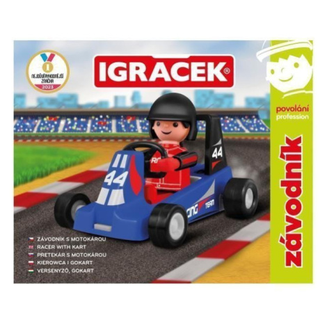 Igráček Závodník - figurka s modrou motokárou EFKO