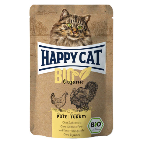 Happy Cat Bio Pouch kuře a krůta 24 × 85 g