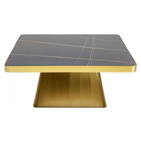 KARE Design Konferenční stolek Miler - zlatý, 80x80cm