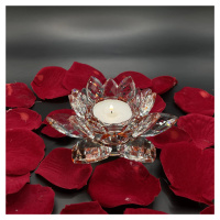 Křišťálové sklo - Svícen lotosový květ Exclusive, Červená