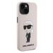 Pouzdro Karl Lagerfeld Liquid Silicone Ikonik NFT iPhone 15 růžové Růžová