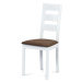 Jídelní dřevěná židle LUCE – masiv buk, bílá, světlý potah
